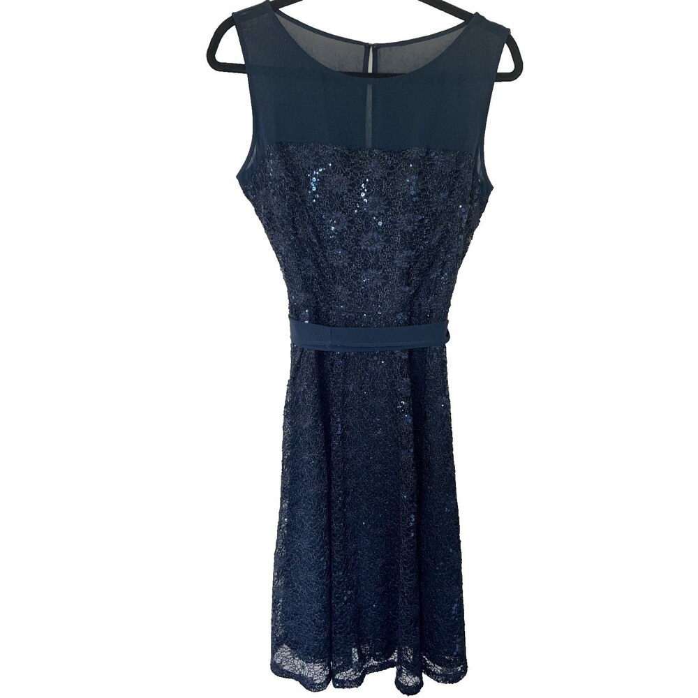 J. Taylor Blue Dress with Sequins Size 10 Lined Special Occasion Formal Wear
